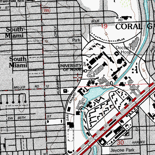 Topographic Map of UM/Canterbury Child Care Center, FL