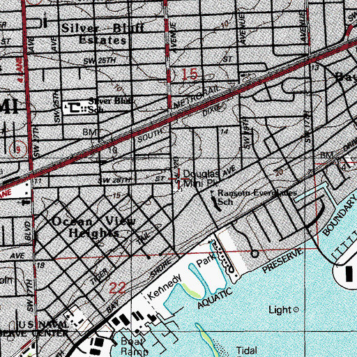 Topographic Map of Douglas Mini Park, FL