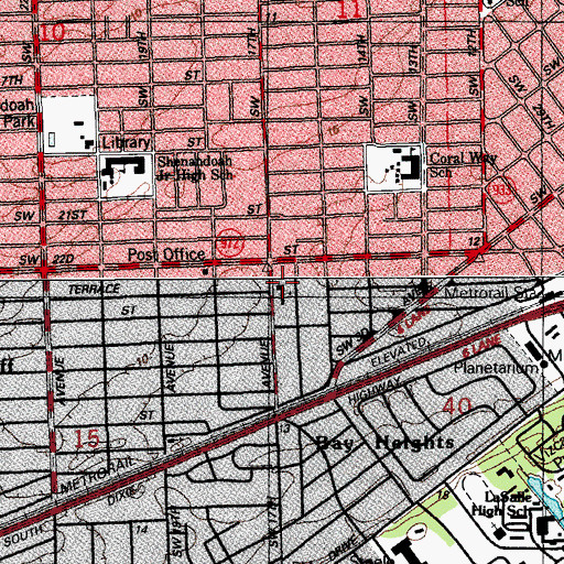 Topographic Map of Shenandoah Church, FL