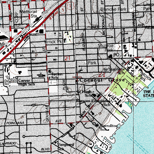 Topographic Map of Saint James Church, FL