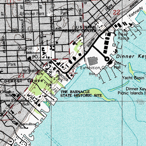Topographic Map of Peacock Park, FL