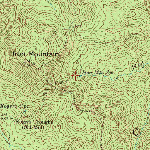 Topographic Map of Iron Mountain Spring, AZ