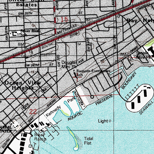 Topographic Map of Ransom Everglades Middle School, FL