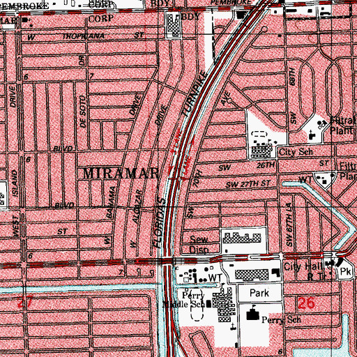 Topographic Map of Pembroke Road Church, FL