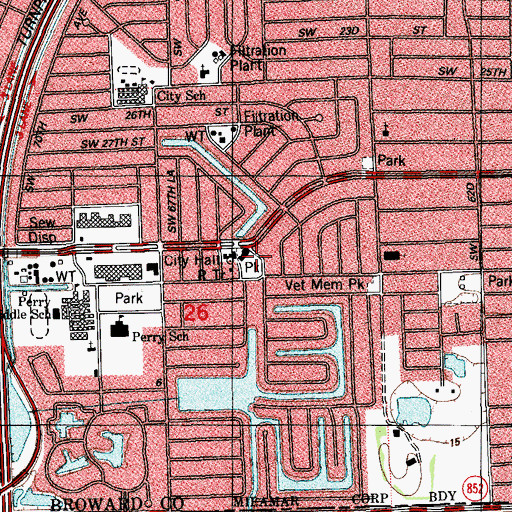 Topographic Map of Calhoun Recreation Complex, FL