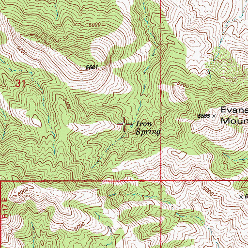 Topographic Map of Iron Spring, AZ