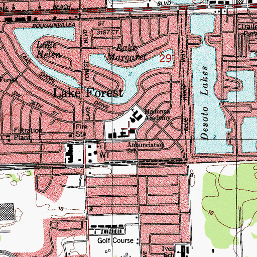 Topographic Map of Annunciation Church, FL
