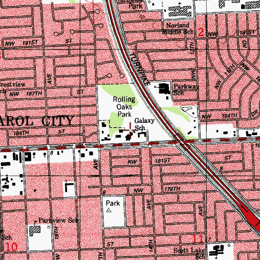 Topographic Map of Galaxy School, FL