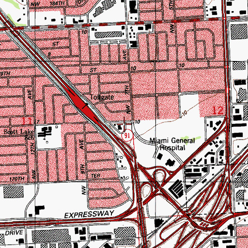 Topographic Map of North Dade Community Church, FL