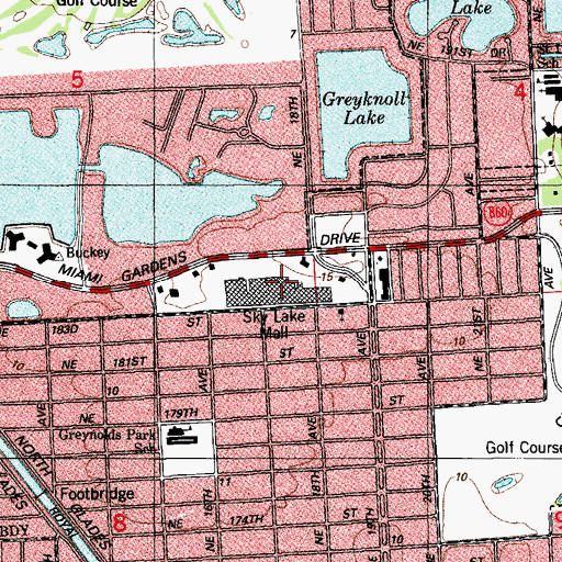Topographic Map of Sky Lake Mall, FL