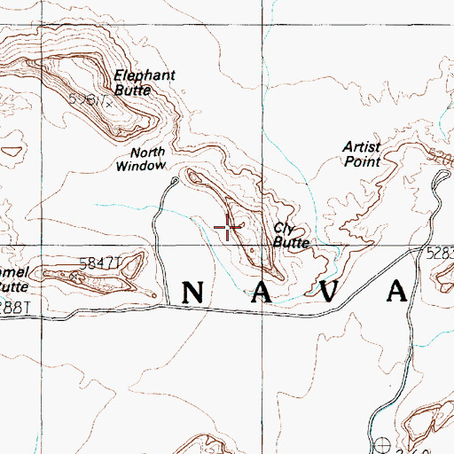 Topographic Map of Cly Butte, AZ