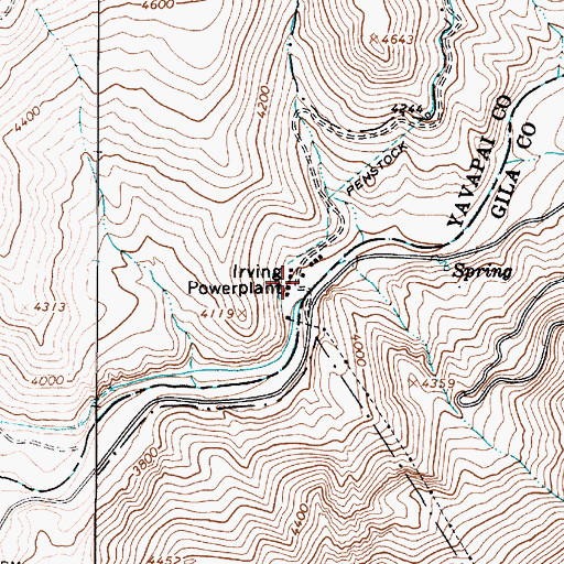 Topographic Map of Irving Powerplant, AZ