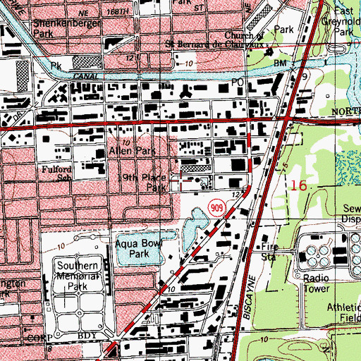 Topographic Map of 19th Place Park, FL