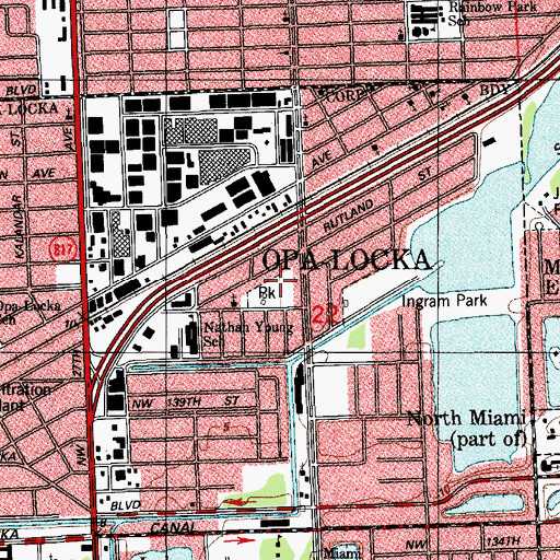 Topographic Map of Segal Park, FL