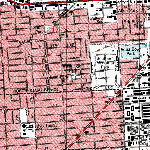 Topographic Map of Washington Park, FL