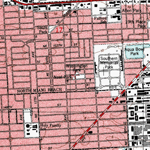 Topographic Map of Neal Park, FL