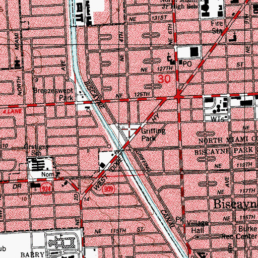 Topographic Map of Griffing Park, FL