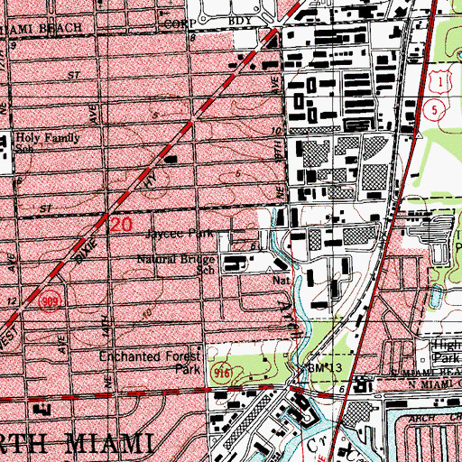 Topographic Map of Jaycee Park, FL