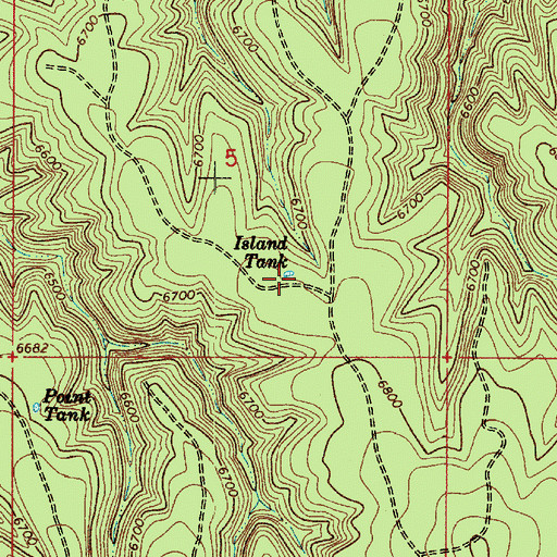 Topographic Map of Island Tank, AZ