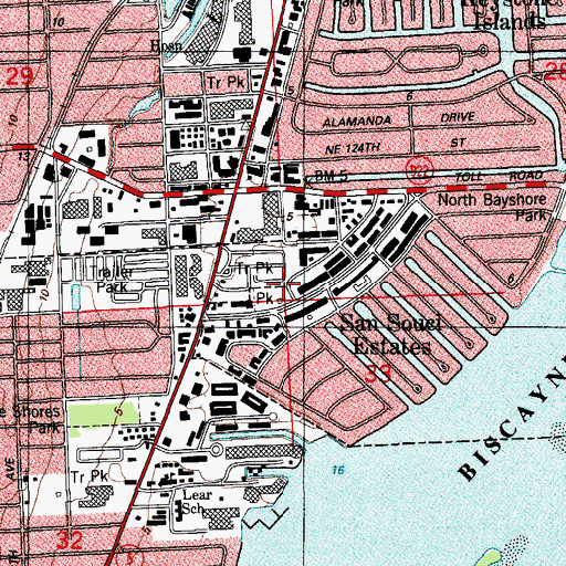 Topographic Map of San Souci Tennis Courts, FL