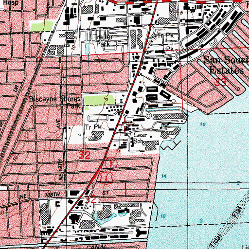 Topographic Map of Lear School, FL