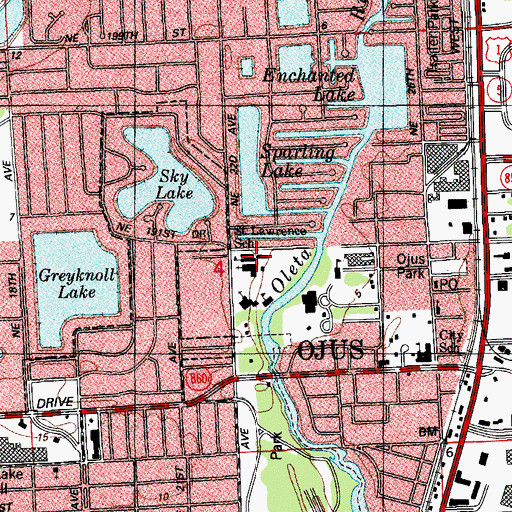 Topographic Map of Saint Lawrence Church, FL