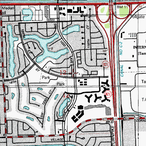 Topographic Map of International Gardens Park, FL