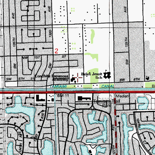 Topographic Map of Conchita Espanosa Academy, FL