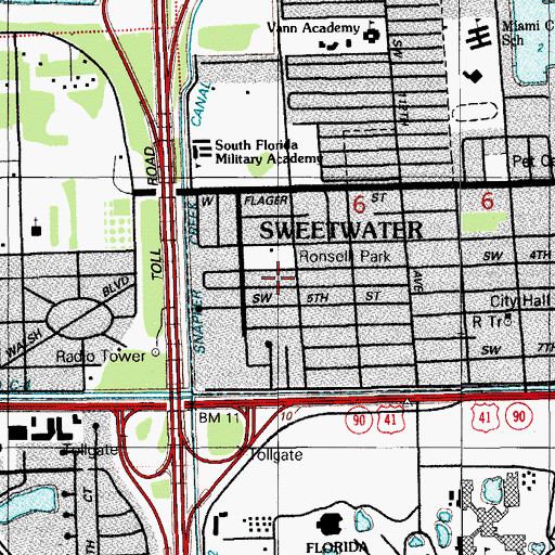 Topographic Map of Ronselli Park, FL
