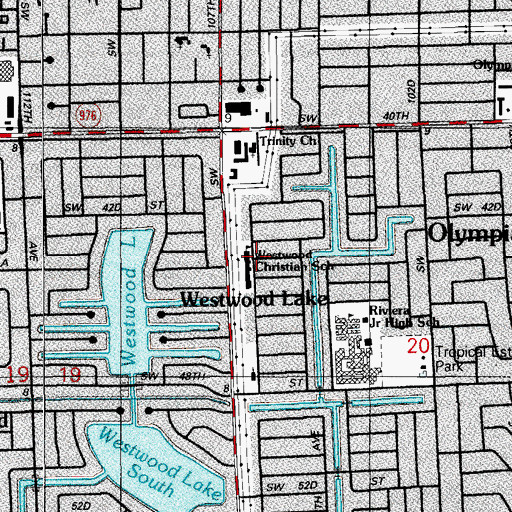 Topographic Map of Westwood Christian School, FL