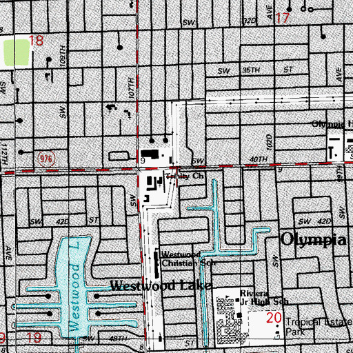 Topographic Map of Trinity Church, FL