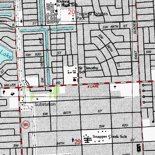 Topographic Map of Saint Timothy School, FL