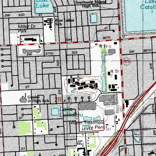 Topographic Map of Southwest Community Church, FL