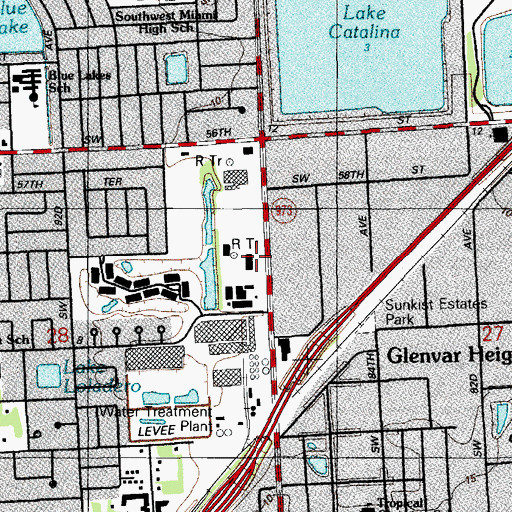 Topographic Map of Miami-Dade County Fire and Rescue Headquarters, FL