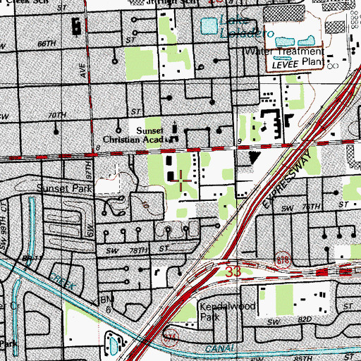 Topographic Map of Sunset Chapel, FL