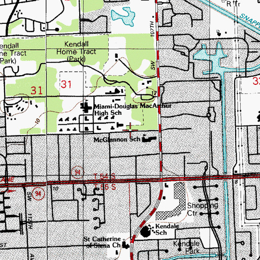 Topographic Map of Miami Halfway House, FL