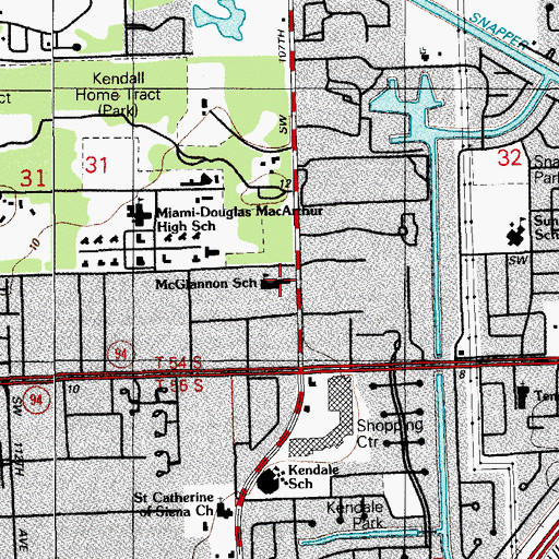 Topographic Map of McGlannon School, FL