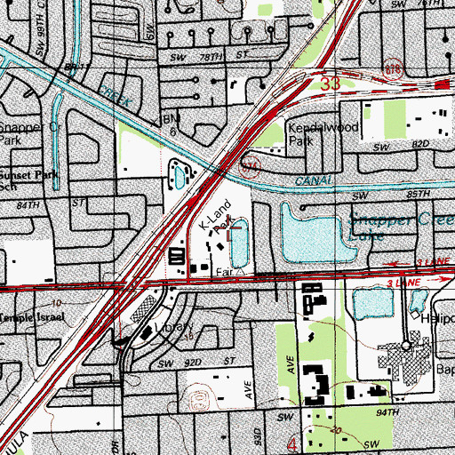 Topographic Map of K-Land Park, FL