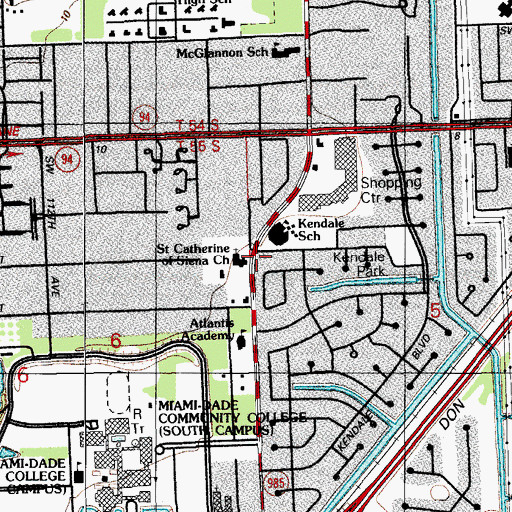 Topographic Map of Saint Catherine of Siena Church, FL