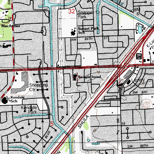 Topographic Map of Temple Israel, FL