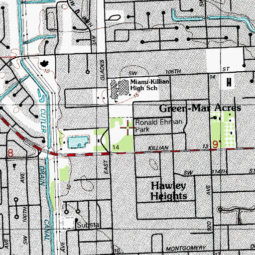 Topographic Map of Ronald Ehman Park, FL