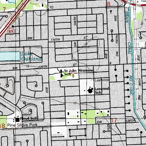 Topographic Map of Saint John Neumann Church, FL