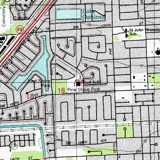 Topographic Map of Gloria Floyd Elementary School, FL