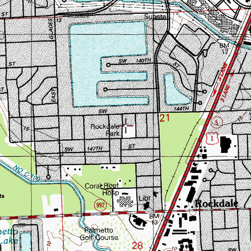 Topographic Map of Rockdale Park, FL