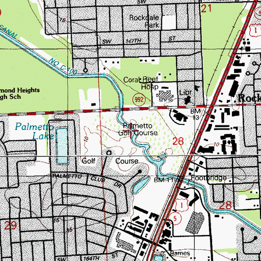 Topographic Map of Palmetto Golf Course, FL