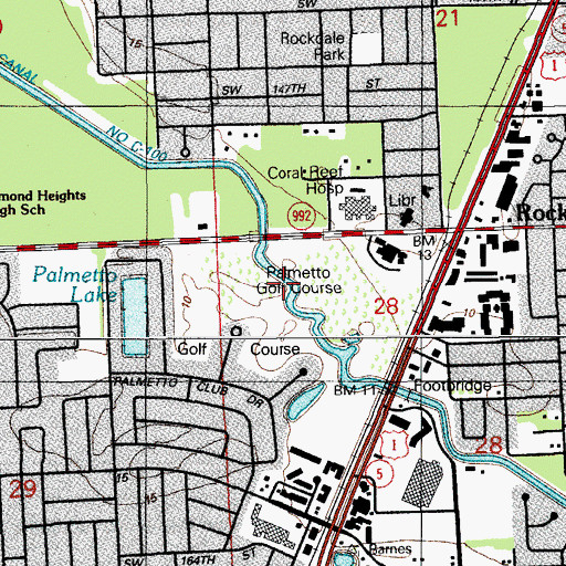 Topographic Map of Palmetto Golf Course, FL