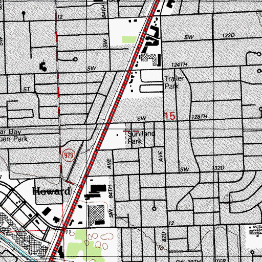 Topographic Map of Suniland Park, FL