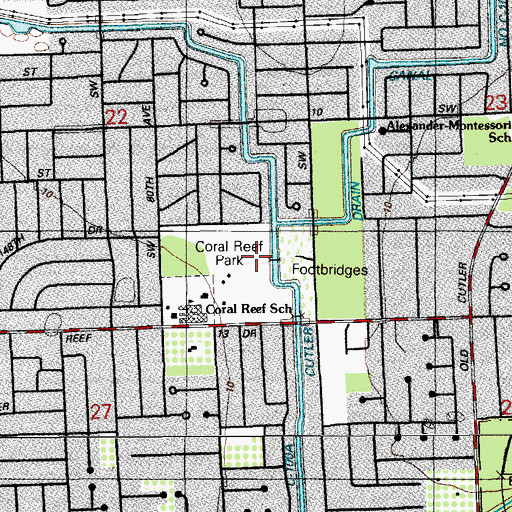 Topographic Map of Coral Reef Park, FL