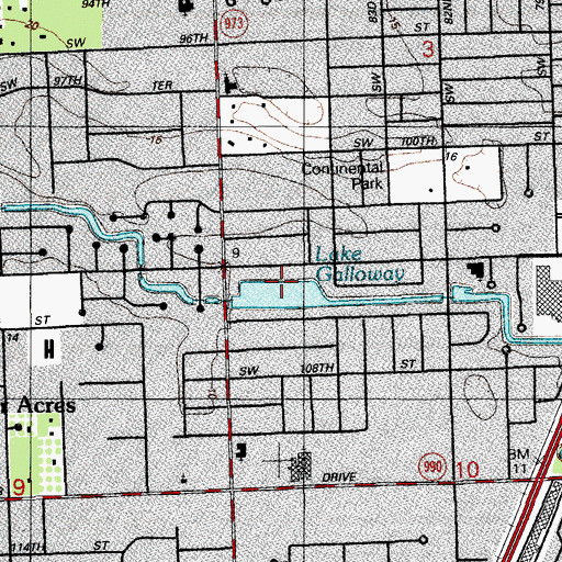 Topographic Map of Lake Galloway, FL