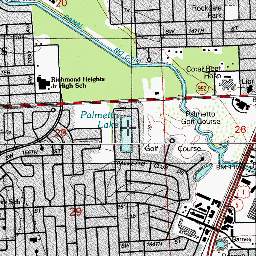 Topographic Map of Palmetto Lake, FL